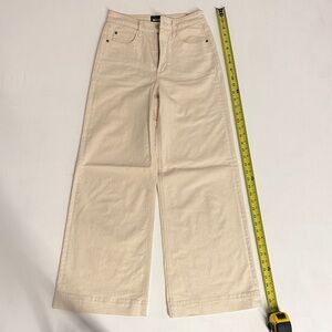 Maeve Anthropologie Women's Cream Wide-Leg Jeans